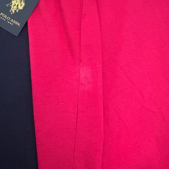 U.S. Polo Assn. Casual Womens Magenta V-Neck T-Shirt Size Small Short Sleeve Top - Picture 12 of 12